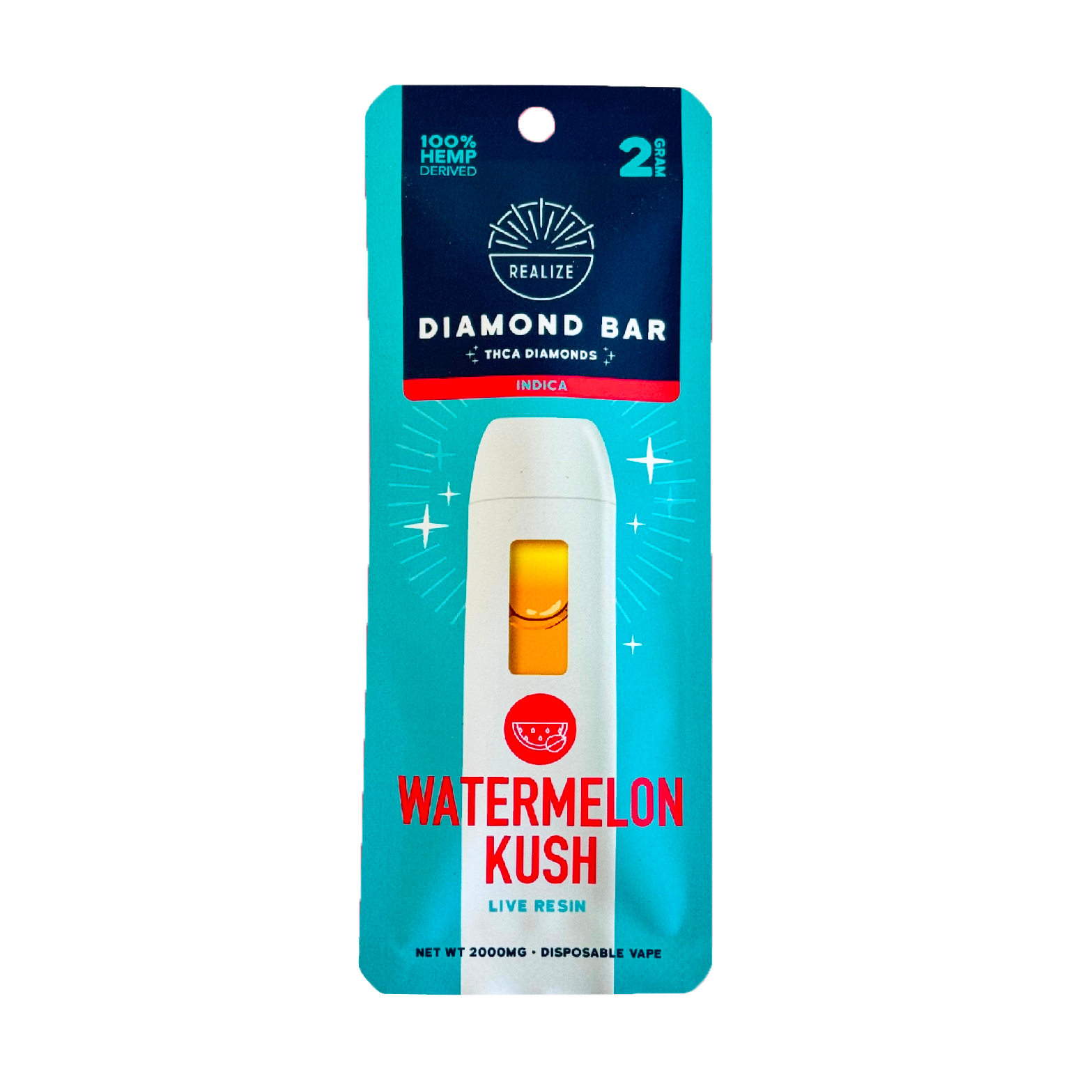 Realize THCA Diamond Bar, Watermelon Kush - 2g Disposable Vape