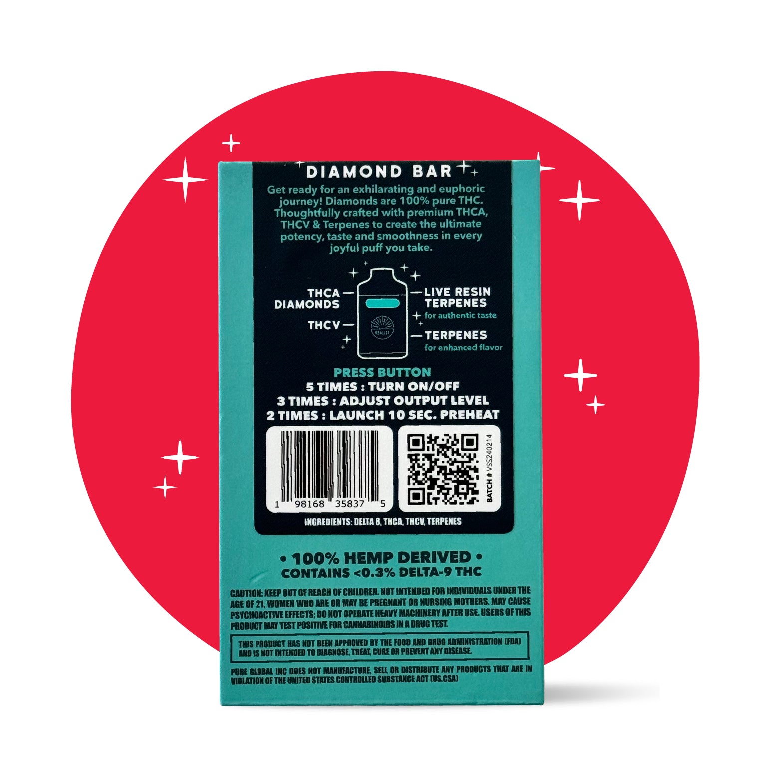 Realize Diamond Bar, Strawberry Shortcake - 4g Disposable Vape